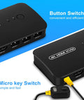 Two PC HDMI USB KVM Switch for Sharing a 4K Monitor, Keyboard, Mouse and Printer with Button and Remote Switch