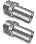 NPT 1 Inch Male Thread to 1 Inch OD Barb Stainless Steel Pipe Fitting for Connecting 1 Inch ID Air Hose Tubing Pack of 2 Beefy Heavy Duty
