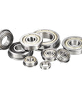 F623ZZ Flanged Ball Bearing 3mm Inner Diameter 10mm Outer Diameter 4mm Width Miniature Deep Groove Double Metal Shielded Pre Lubed Chrome Steel GCr15 ABEC 1 High Precision Pack of 10, assorted bearings