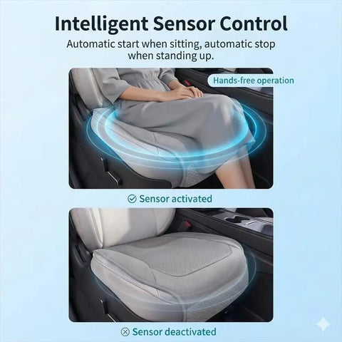 USB Cooling Car Seat Pad For Chevrolet Volt Bolt EV EUV Blazer EV with intelligent sensor control feature displayed.