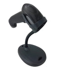 Voyager XP 1470G Handheld Corded Barcode Scanner on stand, includes USB cable, ideal for busy POS environments.