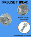 12 Set Trailer Wheel Studs With Nuts For Lippert Axles 3500 To 4400 Lb, 1/2-20 UNF Thread, showing precise thread detail and nut