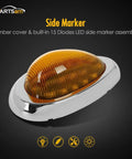 Freightliner Cab Marker Light Kit With Five Amber Rectangular Six LED Roof Top Markers And Two Teardrop Amber Sleeper Markers