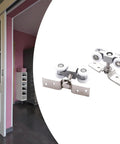 Heavy Duty Stainless Steel Sliding Door Wheel Kit Two Pack Nylon Ball Bearing Rollers For Closet Barn Doors Wardrobes Rust Resistant Smooth Glide Easy Diy Install Solid Build Real Deal For Kitchen And Bath Silent Performance Guaranteed for sliding door
