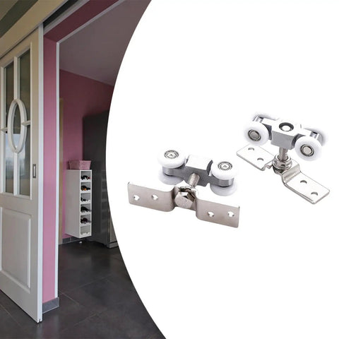 Heavy Duty Stainless Steel Sliding Door Wheel Kit Two Pack Nylon Ball Bearing Rollers For Closet Barn Doors Wardrobes Rust Resistant Smooth Glide Easy Diy Install Solid Build Real Deal For Kitchen And Bath Silent Performance Guaranteed for sliding door