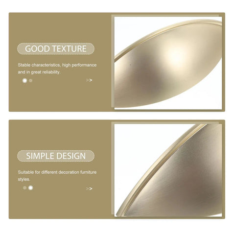 Close-up of brushed metal texture on half circle zinc alloy door handles and drawer pulls in dope brushed metal finish set of four.