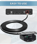 Bass Control Knob With 11.48ft Extension Cable For Car Amplifier Remote Subwoofer Volume Adjuster displayed with a connection cable
