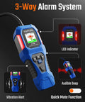 Refrigerant Leak Detector RT 108 With Halogen Ionization Sensor For R134a CFCs HCFCs HFCs HVAC Freon Leak Detection 3 Sensitivity Levels Quick Response And AC Diagnostics Pro Grade Tool, blue handheld unit with LED, beep, and vibration alerts