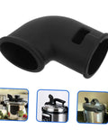Black silicone diverter hose for pressure cookers with three size options shown, part of Two Pack Silicone Diverter Hoses For Pressure Cookers High Temp Resistant Replacement For Optimal Steam Control Easy To Clean Kitchen Silicone Accessories