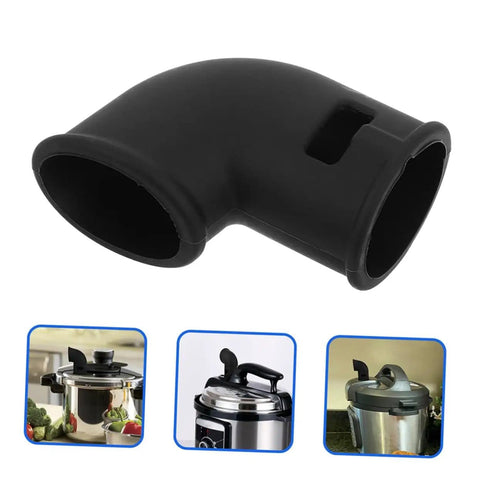 Black silicone diverter hose for pressure cookers with three size options shown, part of Two Pack Silicone Diverter Hoses For Pressure Cookers High Temp Resistant Replacement For Optimal Steam Control Easy To Clean Kitchen Silicone Accessories