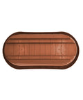 Bottom view of Terra Cotta 24 Inch Rail Planter For Deck And Balcony With 4 Gallon Capacity Fits Rails Three And One Quarter To Three And Three Quarter Inches Wide UV Protected Resin Weather Resistant No Tool Needed Easy Cleaning Made In USA