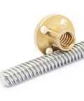 8Mm Lead Screw 150Mm With Brass Nut For 3D Printer Z Axis Acme Thread 2Mm Pitch 4 Starts 8Mm Lead SUS304 Stainless Steel With Four Fixing Holes