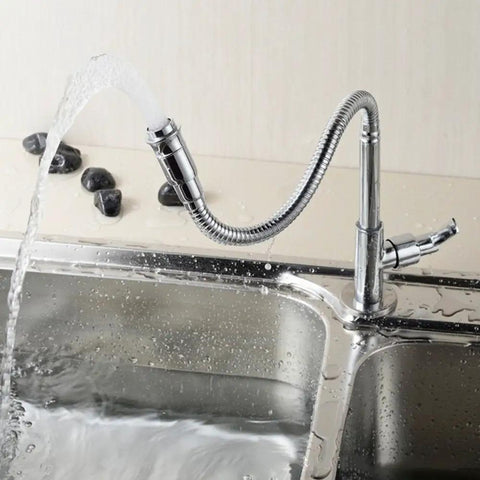 Outdoor Kitchen Sink Faucet, 360 Degree Rotatable, Deck Mounted, Single Hole, Single Handle Cold Water Tap in Chrome Finish