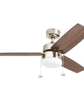 Dope 42 Inch Modern Farmhouse LED Ceiling Fan With Light Pull Chain Dual Mounting Options Dual Finish Blades Quiet Reversible Motor Brushed Nickel