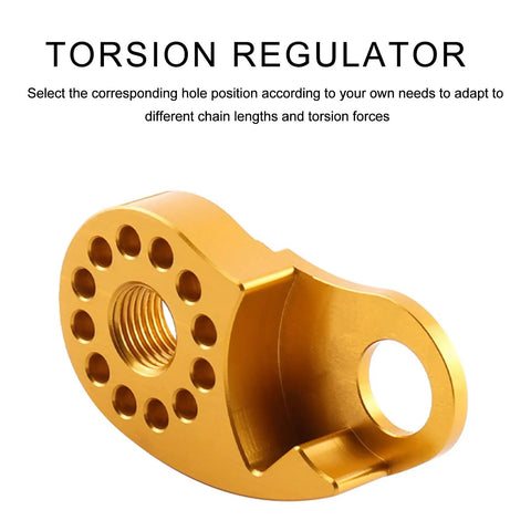 Upgrade Your Ride With This Tough Aluminum And Steel Single Speed Conversion Kit Chain Tensioner Guide For Easy Bicycles Adjuster Setup That Prevents Derailments And Keeps You Cruising Smooth On Every Dirt Track Or City Street Without Breaking A. gold aluminum torsion regulator with threaded center and mounting hole