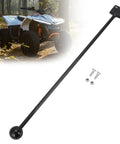 19.5 Inch ATV Gear Shifter Lever For Honda And Yamaha Heavy Duty Extended Hand Control Gear Shift Extension With Mounting Hardware Replaces OEM 072000 And 072627 Black shown beside ATV and screws