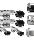 Hydraulic Glass Door Hinges 4 Pack For Frameless Cabinets And Cupboards With Soft Close Damping Silver Finish Durable Cold Rolled Steel