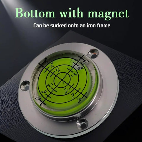 Aluminum Alloy Universal Level Tool With Magnetic Base And Water Bead Bubble Level, 50mm Quasi Straight Through Design shown with magnet