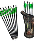 Carbon Crossbow Bolts Set With Screw On Tips And Quiver For Hunting And Target Shooting, 16-22 Inch, 125 Grain Heads