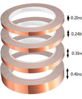 Copper Foil Tape With Conductive Adhesive, 4 Rolls In Sizes 0.2, 0.24, 0.3, 0.4 Inch, 22 Yards Each, Double Sided Conductivity For Stained Glass