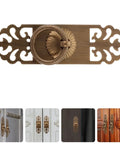 Antique Style Brass Cabinet Handles 2 Pack Vintage Drawer Pulls for Kitchen and Wardrobe, Rustic 3cm x 12cm Hardware With Screws