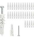 25 Piece Self Drilling Drywall Anchors And Screws Kit Heavy Duty Plastic Sheetrock Anchors For Drywall Hanging Shelves Mirrors Curtain Rods And Home Decor DIY Friendly, 25-pack white plastic anchors with screws
