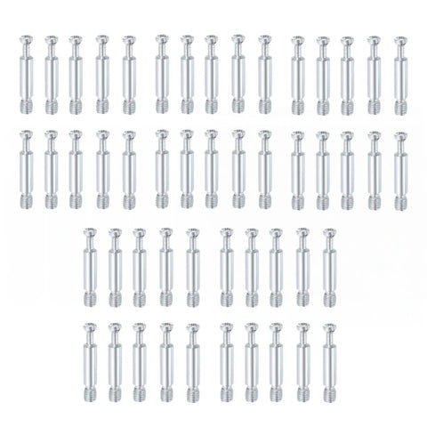 Heavy Duty 30 Pack 35mm Furniture Connectors With M6 Bolts Dowels Screws Metal Fasteners For Cabinets, Drawers, Wardrobes And Bookshelves In Silver Finish, Built To Last, Easy Install, Ideal For Home Fixups And DIY Projects