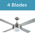 52 Inch Ceiling Fan With Brushed Nickel Body And Silver Blades, Perfect Indoor Upgrade For Living Room Or Office, Quiet Yet Powerful Motor