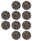 Ten Pack Killer Vintage Round Hinges Antique Bronze Finish Dang Sturdy Copper Build Easy Install For DIY Cabinets Drawers Jewelry Box Restoration.