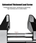 Close-up of galvanized thickened lead screw, part of the Heavy Duty Mini Work Bench Vise With Adjustable Quick Release Clamp.