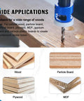 Heavy Duty Adjustable Depth Stop Carbide Countersink Bit Set With HSS M2 Tapered Drill Bits And Quick Release Quarter Inch Hex Shank for wood, MDF, and particle board.