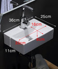 Bathroom Sink Bathroom Vanity Ceramic Vessel Sink Wall Mount Small Bathroom Corner Basin and Faucet White Vessel Sink, dimensions shown.