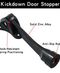Heavy Duty Kickdown Door Stopper With Anti Slip Rubber Tip 4.7 Inch Two Pack Bottom Of Door Holder Black Zinc Alloy