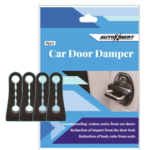 Universal Car Door Lock Dampers That Straight Up Kill The Rattle For Smooth Closings Boost Noise Damping Ease Hinge Strain Heavy Duty Auto Silent Install Kit in a pack with rubber mounts.