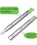 Soft Close Full Extension Drawer Slides 10 Inch 1 Pair Heavy Duty Ball Bearing Side Mount Rails With Quiet Damping 100 Lb Load