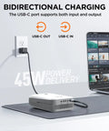 Bidirectional charging with 20V 4.0Ah Replacement Lithium Battery Pack For U20 Power Tools And Outdoor Equipment, USB-C in use