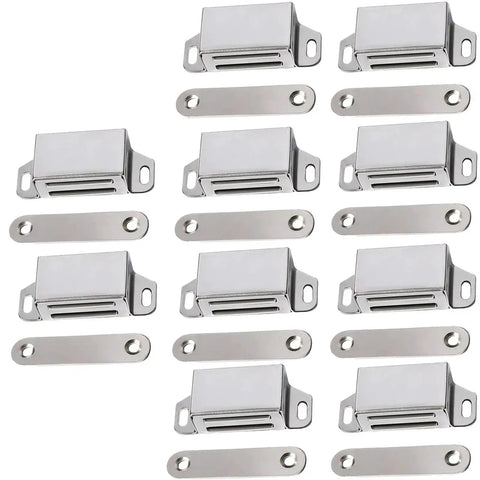10 Pack Mini Cabinet Magnetic Catch Latches For Doors And Drawers Stainless Steel 55mm displayed in rows