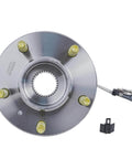 Front view of Front Wheel Hub & Bearing Assembly Set (2) for Chevy Impala showing 5-bolt hub with ABS sensor wire