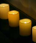 Waterproof Outdoor LED Flameless Candles With Remote And Timer, Battery Powered Pillar Lights In White Plastic, Realistic Flicker