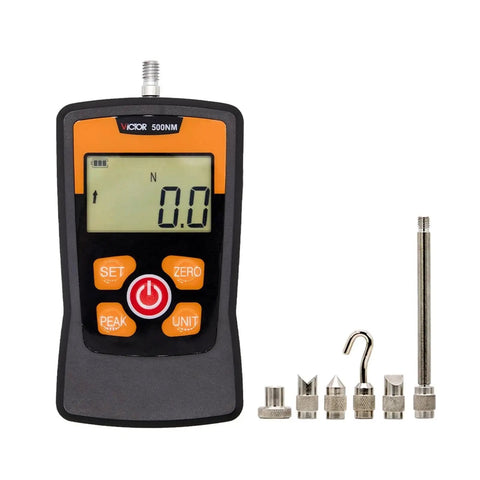 Force Gauge Tension Tester With 100N And 500N Capacity A Must Have Tool For Compression And Tension Four Units Newton Kilogram Pound Ounce Adjustable Acceleration For Precise Testing, handheld digital gauge with attachments