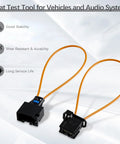 Velidy 2-pack fiber optic loop bypass adapters with orange cables and black male/female connectors, front view