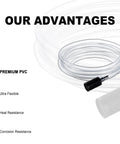 Raincovo pressure washer siphon hose, 10 ft clear PVC tubing with 3 filters and connector