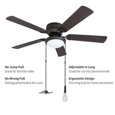 Beaded Ball Ceiling Fan Pull Chain Set, 12 Inch Replacement Chains with Connectors, Oil Rubbed Bronze on ceiling fan