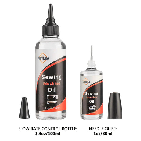 Sewing Machine Lubricant 4.4oz With Applicator Crystal Clear Odorless Mineral Oil For Textile Machines Keeps Your Stitches Smooth Jam Free And Buzz Free Transparent Oil That Prevents Slowdowns., two-bottle set