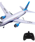 Ready To Fly Remote Control Airplane For Beginners And Kids And Adults 3 Channel RC Plane with controller, blue and white design