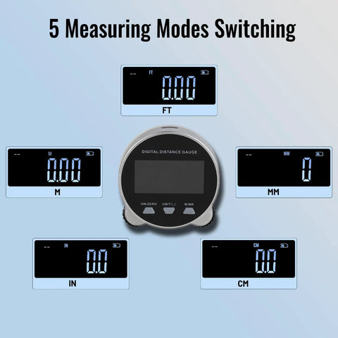 Workhorse Digital Measuring Wheel With LCD Display And Multiple Unit Support Electronic Tape Measure For Flat Surfaces Curves Diameters And Irregular Objects Ideal For Construction Home Renovation And Landscaping Projects, five modes