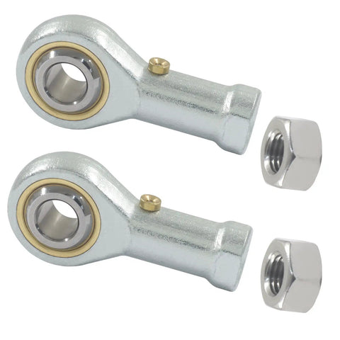 Two Pack 5/16 Inch Bore Rod End Bearing With 5/16-24 Right Hand Thread PHSB5 Self-Lubricating Ball Joint, Jam Nuts Included, Beefy Heavy Duty Linkage Upgrade For Machinery, Auto, And DIY Projects, with jam nuts