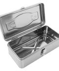 Interior view of Portable Stainless Steel Tool Box With Big Capacity And Multiple Compartments For Easy Organization Heavy Duty Metal Toolbox