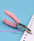 One Quarter Inch Circle Hole Punch, Metal Handheld Paper Punch with Soft Grip Handle, pink, punching paper sheet