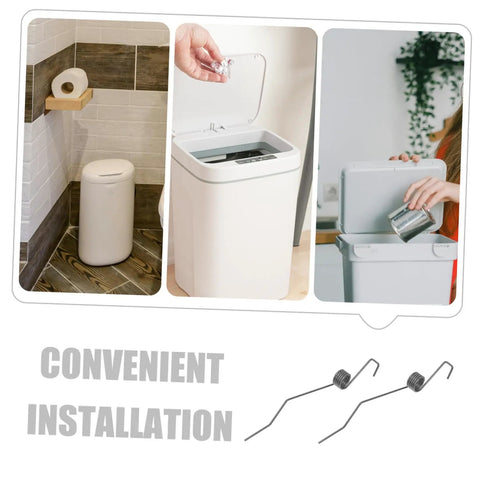 Upgrade Your Trash Can With 6 Pack High Tensile Fixoshee Torsion Springs For 100l Bins, Easy DIY Lid Return Kit To Stop Sagging And Restore Smooth Function Fast. black steel torsion springs for 100L bin lid repair, shown with easy installation